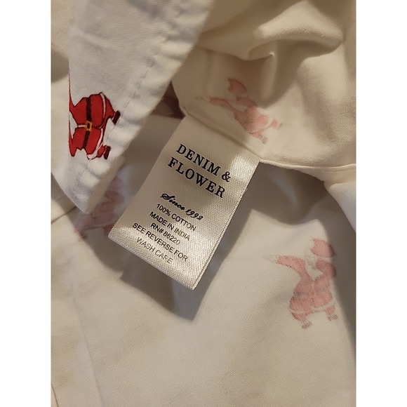 Denim & Flower Ricky Singh Button Down Dabbing Santa Shirt Kid's Size 7 NWT - Picture 5 of 6